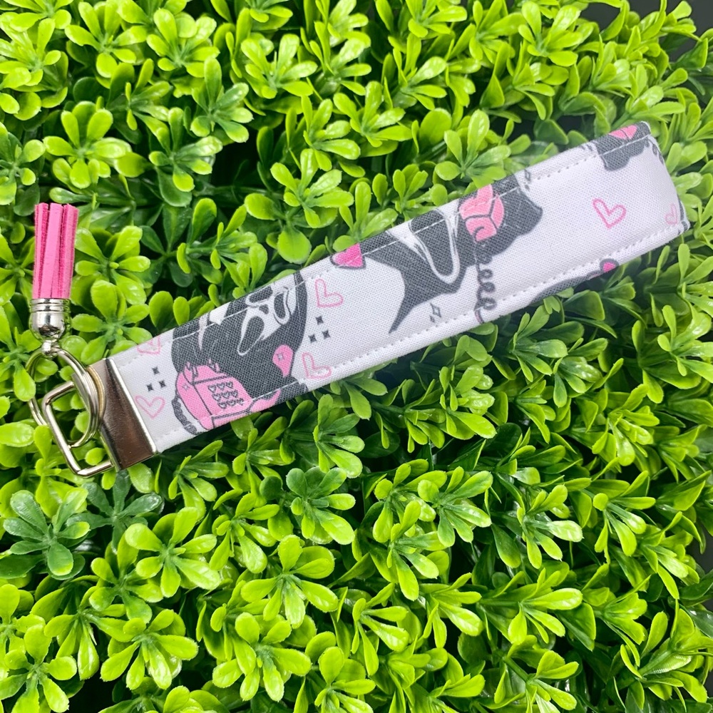 Ghost face keychain wristlet